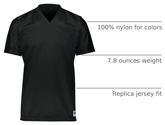 Russell Athletic Men's Mens Solid Flag Football Jersey Lightweight Football Jersey for Men, Ideal for Game Day and Training