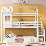 ✨ Praktisches Treppenbett-Design ✨ Das Treppenbett ist sehr platzsparend, und um Ihnen die Freiheit zu geben, den Platz unter dem Bett frei zu gestalten, ist das Bettgestell darunter nicht mit Lattenrost ausgestattet. Sie können eigene Lattenroste kaufen oder den Platz unter dem Bett als Stauraum oder für einen Kindertisch mit Stühlen nutzen, so dass Ihr Kind viel Platz hat, sich zu bewegen.