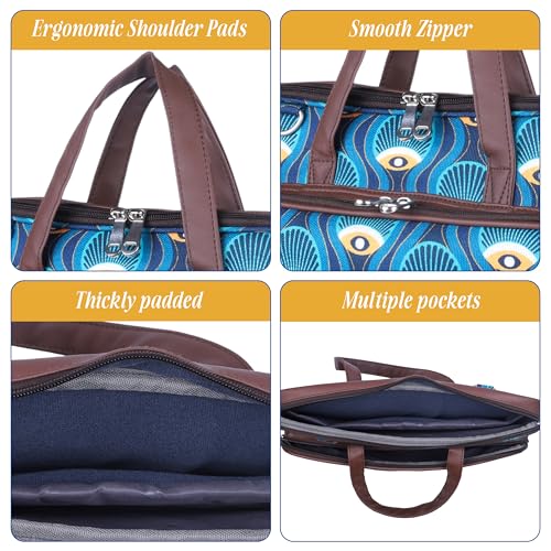 Image of Protecta Stride Floral Printed Laptop Messenger Bag for Men and Women for Office 16 inch Use Macbook Office Briefcase Bag Print Padded Sleeve Straps Durable Design Lightweight 18L Art Deco Print