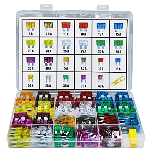 242 Pieces Car Fuses Assortment Kit, Standard & Mini Blade Automotive Fuses (5A/7.5A/10A/15A/20A/25A/30/35/40A),Replacement Fuses for RV/Truck/Car/Motorcycle/Boat