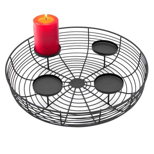 Metall Gitter Adventskranz schwarz für 4 Kerzen - 36 cm -...