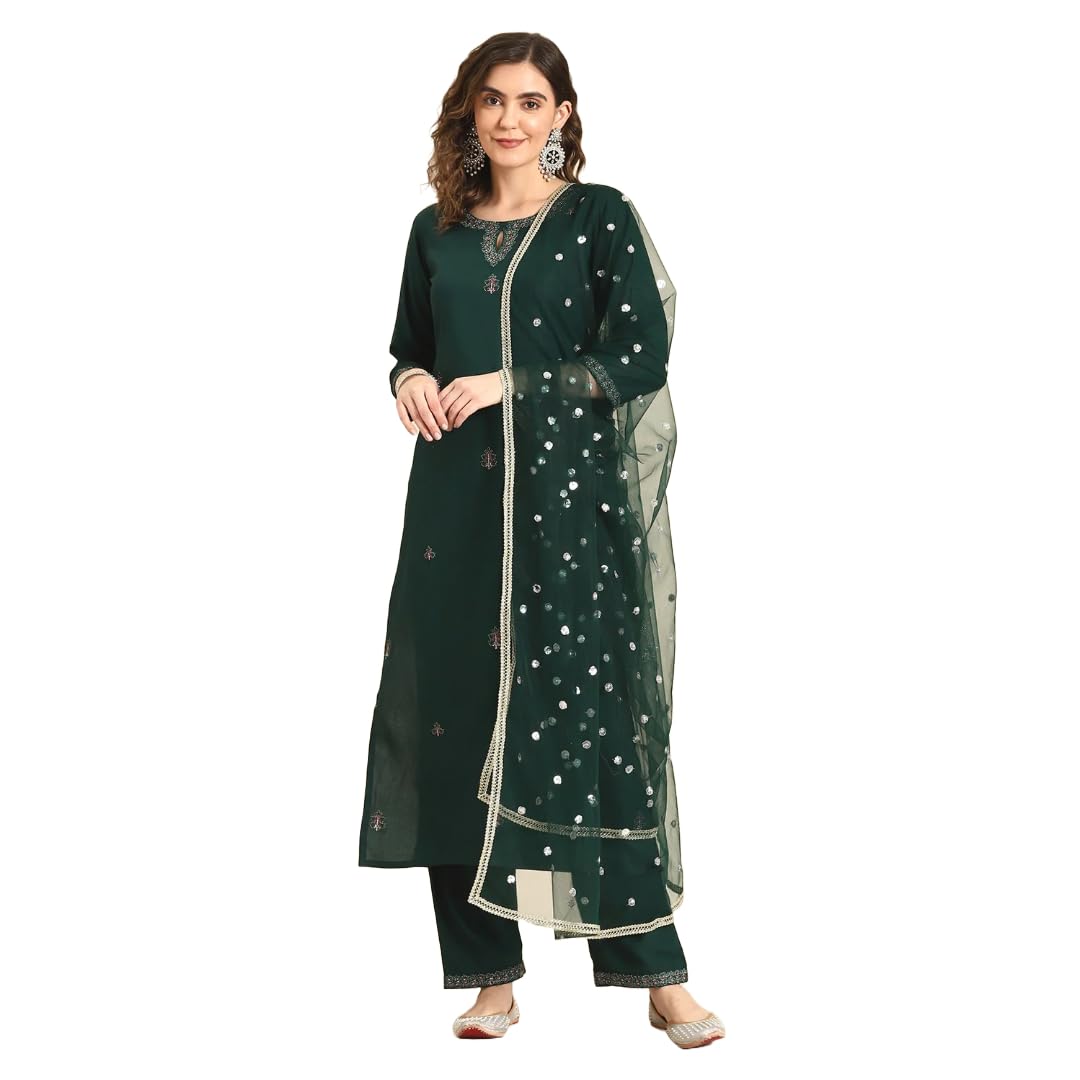 Glorious AvenueWomen Kurta Palazzo Set with Dupatta | Ladies Kurti with Bottom Trouser Dress | Traditional Festive Party Ready to Wear