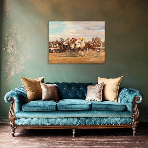 Affiche de Course de Chevaux par Angelo Jank 100x75 cm impression papier de qualité