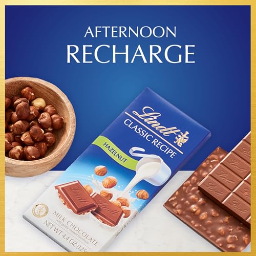 Lindt CLASSIC RECIPE Hazelnut Milk Chocolate Bar, Milk Chocolate Candy, 4.4 oz. (12 Pack) image 2