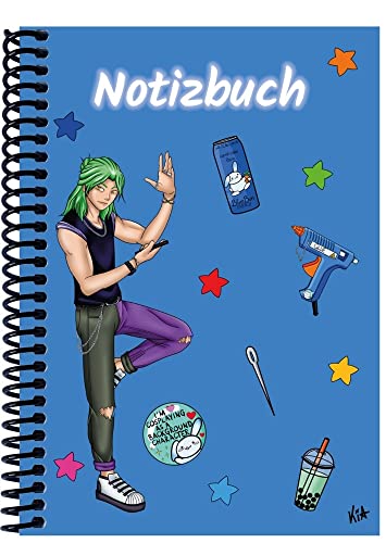 Notebook A5 Manga Quinn bleu à petits carreaux pour organiser vos journées