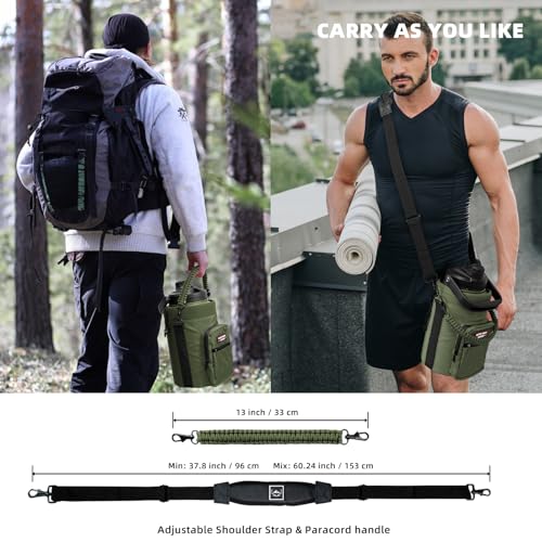 Image of NATURE PIONEOR Neoprene Insulated Water Bottle Holder with Shoulder Strap for Half Gallon 64OZ / One Gallon 128OZ Sports Water Jugs Bottles, Carrier /Pouch Sleeve for Outdoor Camping, Hiking, Fishing