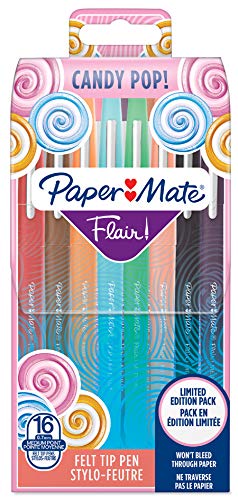 Paper Mate Faserschreiber 'Flair Candy Pop' - 16er Etui, 1,0 Mm Strich, Wasserbasierte Tinte, 16 Knallige Farben