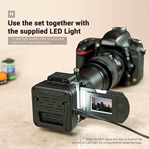Image of JJC Film Digitizing Adapter Set with LED Light Replaces Nikon ES-2 | 35mm Negative Film & Slide to Digital Photos Images for Canon Sony Nikon Lens
