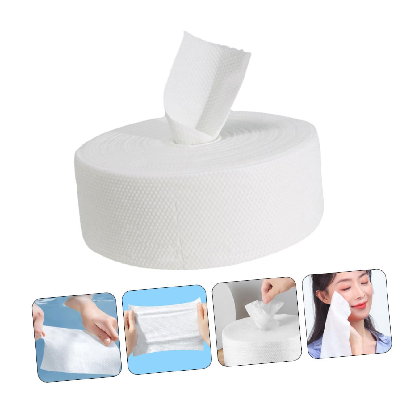 Healeved Asciugamano Viso Monouso in Cotone Naturale per Pulizia e Trucco, Spesso e Leggero, 600g, Bianco
