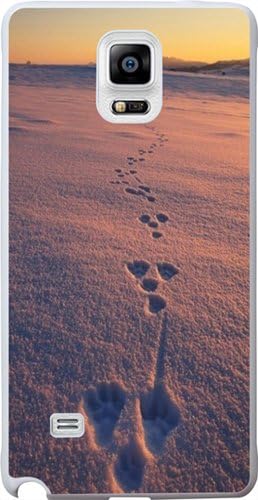 Note 4 Case, Case for Samsung Galaxy Note 4 bear foot print on snow