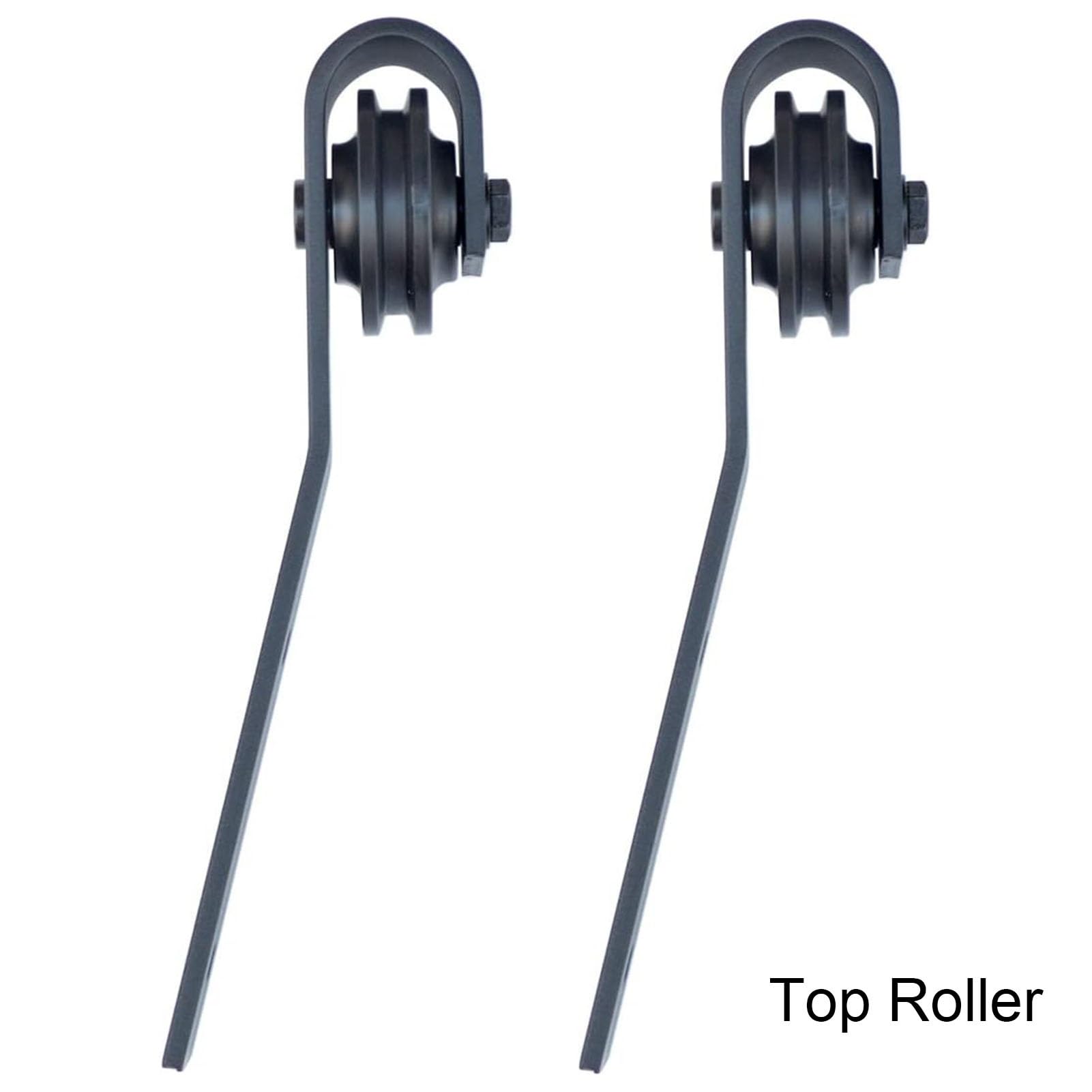KAZUP Rustikale Schwarze verschiebbare Bibliotheksleiter-Hardware, rollendes komplettes Schienen-Set, Bodenrolle mit Bremse (Keine Leiter), robuste Stahl-Gleitleiter-Hardware