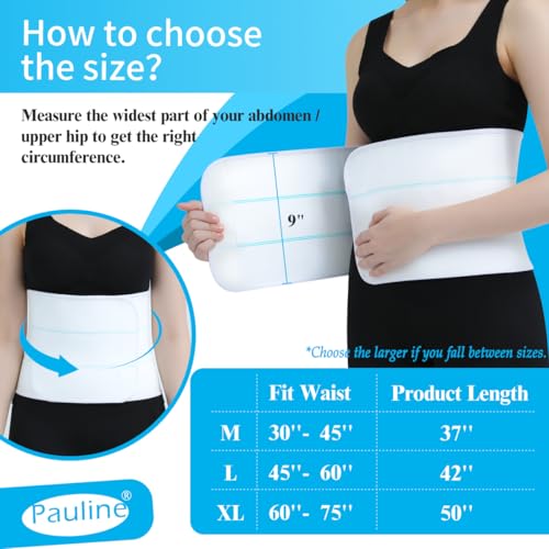 Pauline Abdominal Binder Post Surgery Compression Support | Stomach Wrap Belly Band for Hernia Tummy Tuck | Soft, Latex-free, Breathable - (30