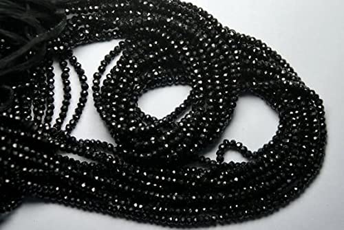 Spinel noir 4mm fil de perles rondelles pour créer vos propres bijoux minimalistes au quotidien