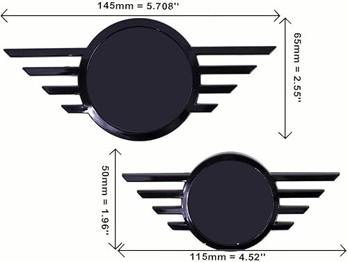 Miniatura 2 de Emblema de repuesto delantero y trasero, color negro, compatible con modelos F55, F56, F57 para mejorar la apariencia del vehículo