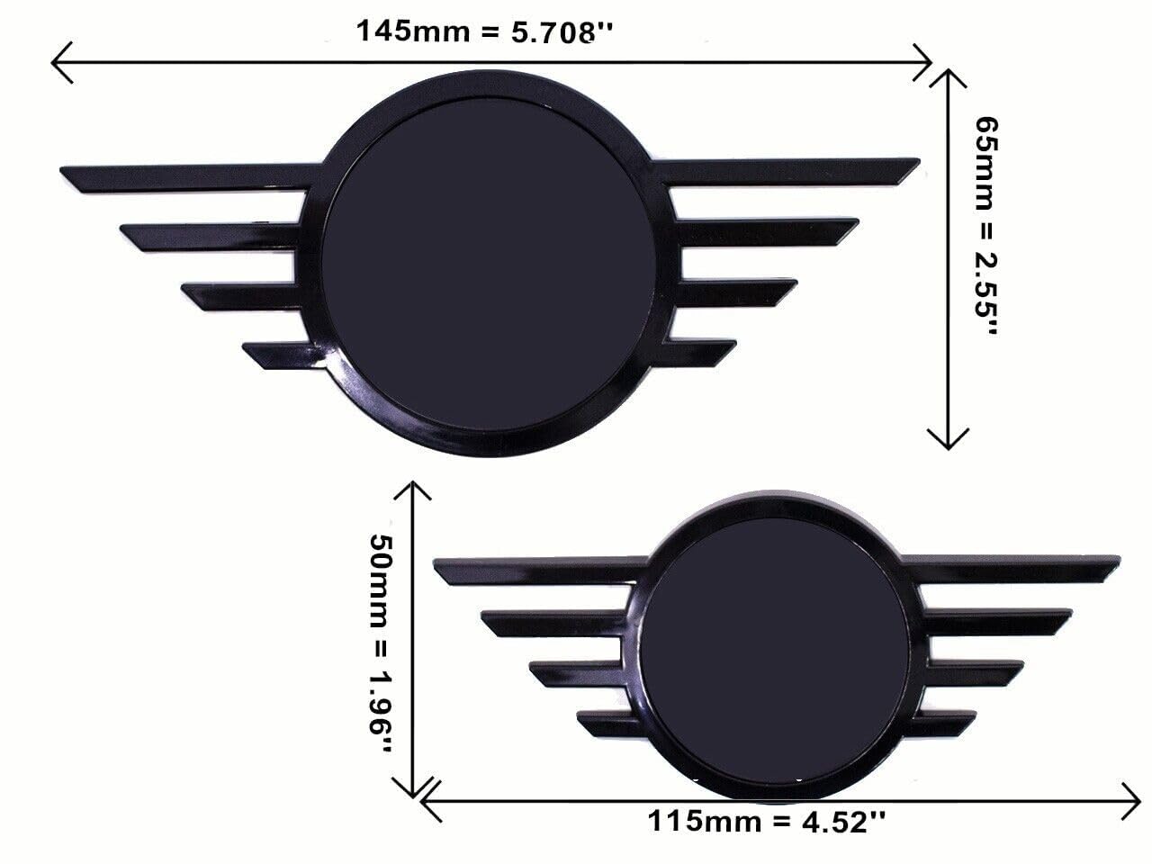 Emblème de Rechange Avant et arrière Compatible avec F55 F56 F57 – Noir, CL-F562022-REPLC-GLOSS