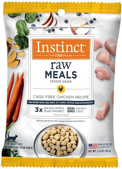 Instinct Freeze Dried Raw Meals Grain Free Cage Free Chicken Recipe Cat Food, 2 oz.