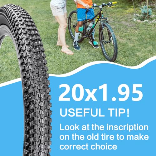 Simeiqi 2 Pack Bike Tires And Tubes For Kids 20 Inchx1.95 Inch Compatible With 20 Inchx1.75 Inch/1.95 Inch Replacement Bike Tires For Pavement Trail Hybrid Bicycles thumb #4