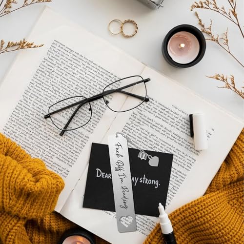 Image of Cat Bookmark, Metal Bookmark, Metal Cute Bookmark Aesthetic for Books, Book Gifts, Adorable Cat Design with Elegant Gift Box for Readers and Lovers as a Practical and Charming Present (Silver B)