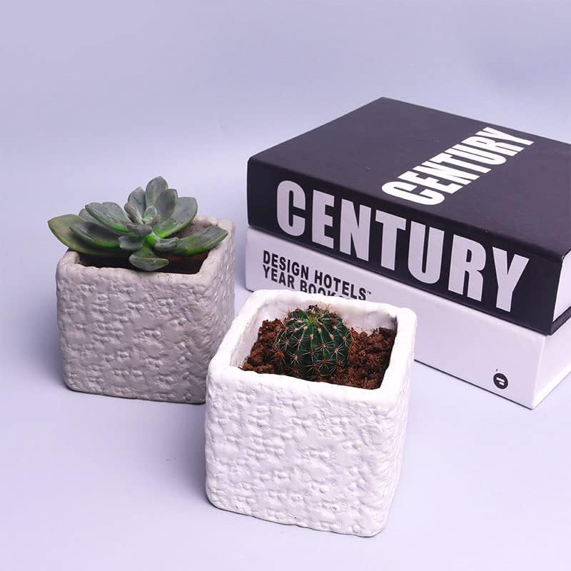 Miniatura 4 de Molde de silicona en forma de cubo de hormigón con superficie de borde desigual para maceta, molde de silicona para maceta, plantas cuadradas