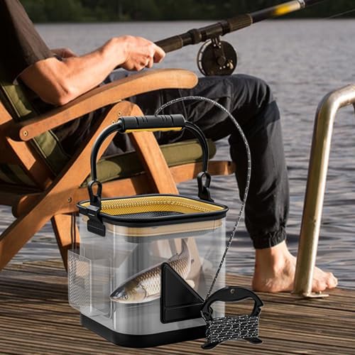 Seau à appâts transparent pour préserver le poisson vivant en eau salée - 4
