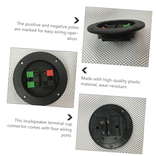 Conector de terminal de altavoz de 4 piezas negro accesorio práctico para cajas acústicas 6