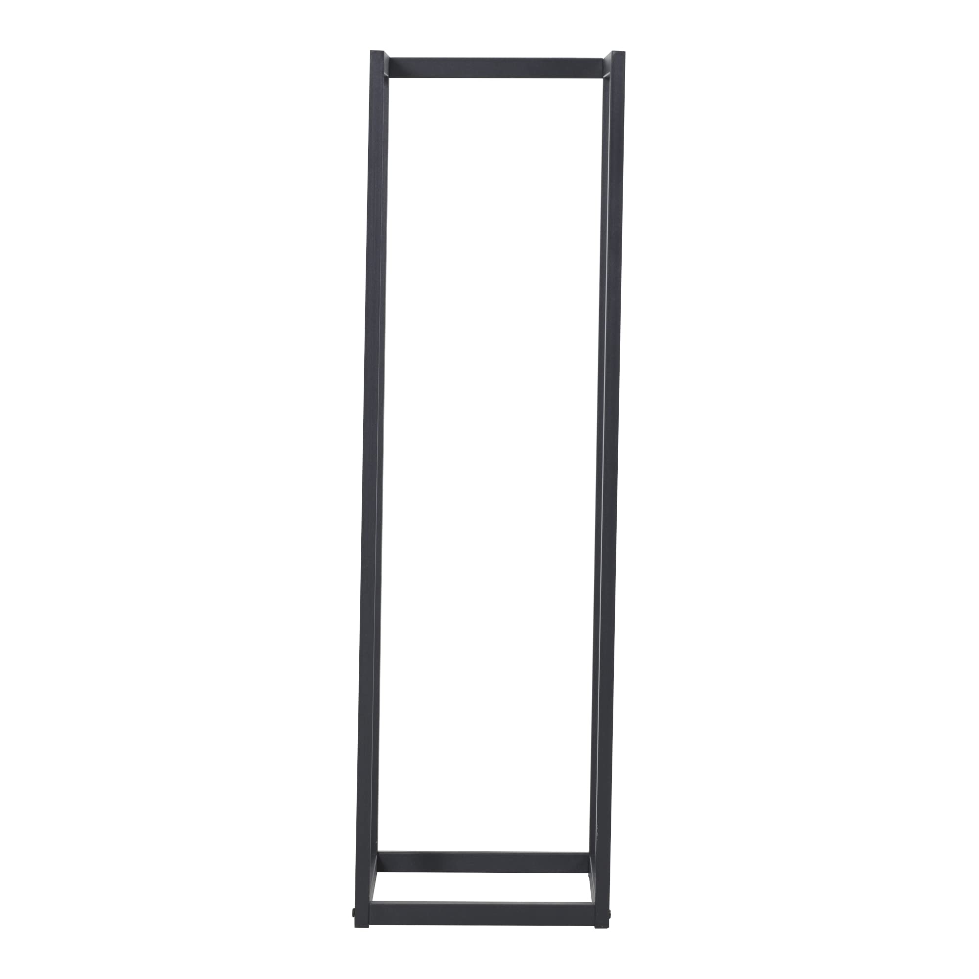 [en.casa] Soporte para Leña Estantería para Madera Leñero para Barbacoa Fogata Chimenea Exterior/Interior Organizador Acero 35 x 35 x 120 cm Negro