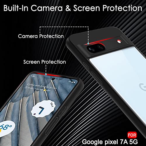Image of TheGiftKart Ultra-Hybrid Shockproof Back Cover Case for Google Pixel 7A | Camera Protection Bump | Hard Back Cover Case for Pixel 7A (PC & TPU, Transparent Clear Back, Black Sides)
