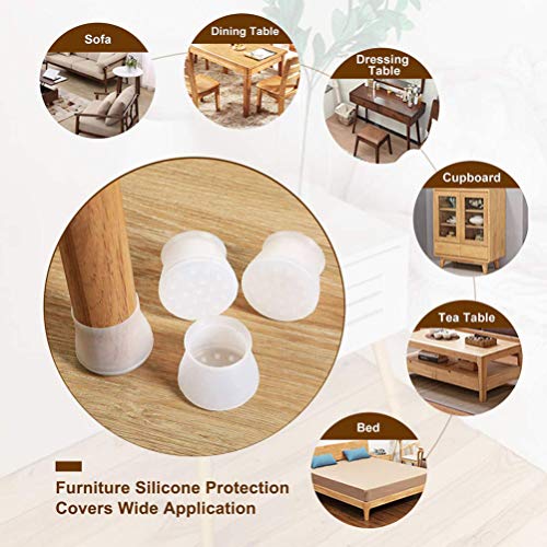 DOITOOL Protetor de piso em silicone para pernas de cadeira, 50 peças, almofadas para pés de móveis,