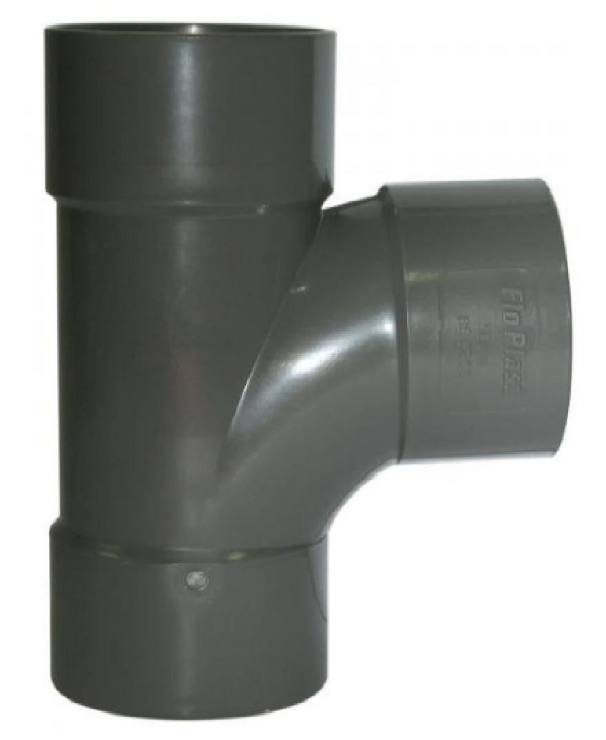 50mm (56mm) Grey Solvent Grey Waste Pipe Swept Tee - ABS