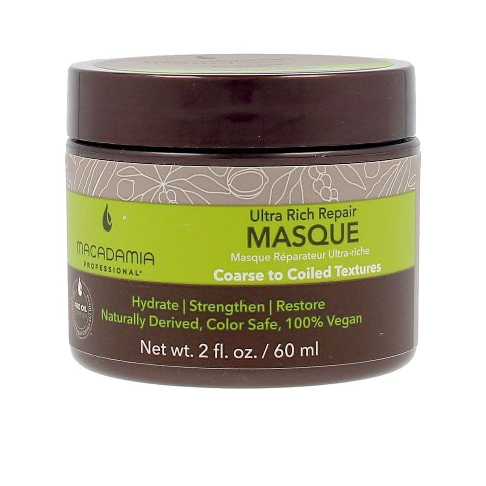Macadamia Professional Hair Care Products Ultra Rich Repair Masque - For Thick Curly Hair - Color-Safe, Cruelty-Free and 100% Vegan - 2 Fl. Oz.