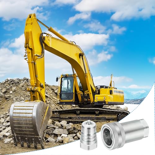 Image of PATIKIL 1 inch NPT ISO-A Hydraulic Quick Disconnect Coupling, 1 Set Flat Face Hydraulic Quick Connect Coupler with Dust Caps Quick Release Coupling Set