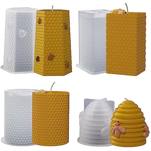 Bekecidi 4 PCS Honeycomb Candle Moulds Cover