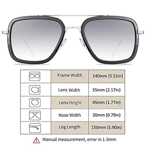 Tony Stark Sunglasses Retro Aviator Sunglasses Square Metal Frame Iron Man Sunglasses4