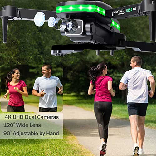 Mini Drone With Two Hd Cameras For Adults 4K, Wifi Fpv Selfie Drones Foldable Quadcopter For Kids Gifts, Beginner Sky Quad Whoop With Live Video, Gesture Control, Altitude Hold, Waypoint Fly, Auto Hover, Long Time Flying With 3 Batteries(Black) #TOP5