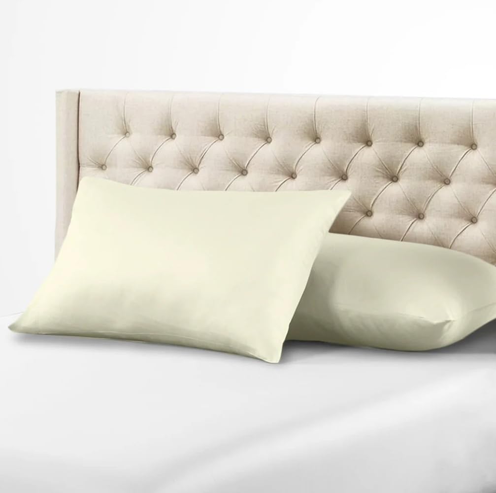 Luxury Set of Pillow Protectors (Solid Blue, King Size) 600 Thread Count 100% Cotton with Zipper Closure