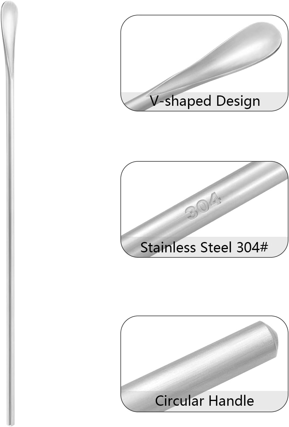 12-Pack 10.0" / 25.8cm Stainless Steel Long Handle Stirring & Mixing Spoon – Reusable Bar Tool for Coffee, Tea, Iced Drinks & Cocktails - Image 7