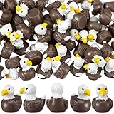 DoubleFill 50 Pcs Bald Eagle Duck Figurine Mini Patriotic Resin Ducks Bald Eagle Patterns Tiny Animals Figurines 250th Anniversary Sculpture Ornament for Home Office Desk Bathroom Kitchen