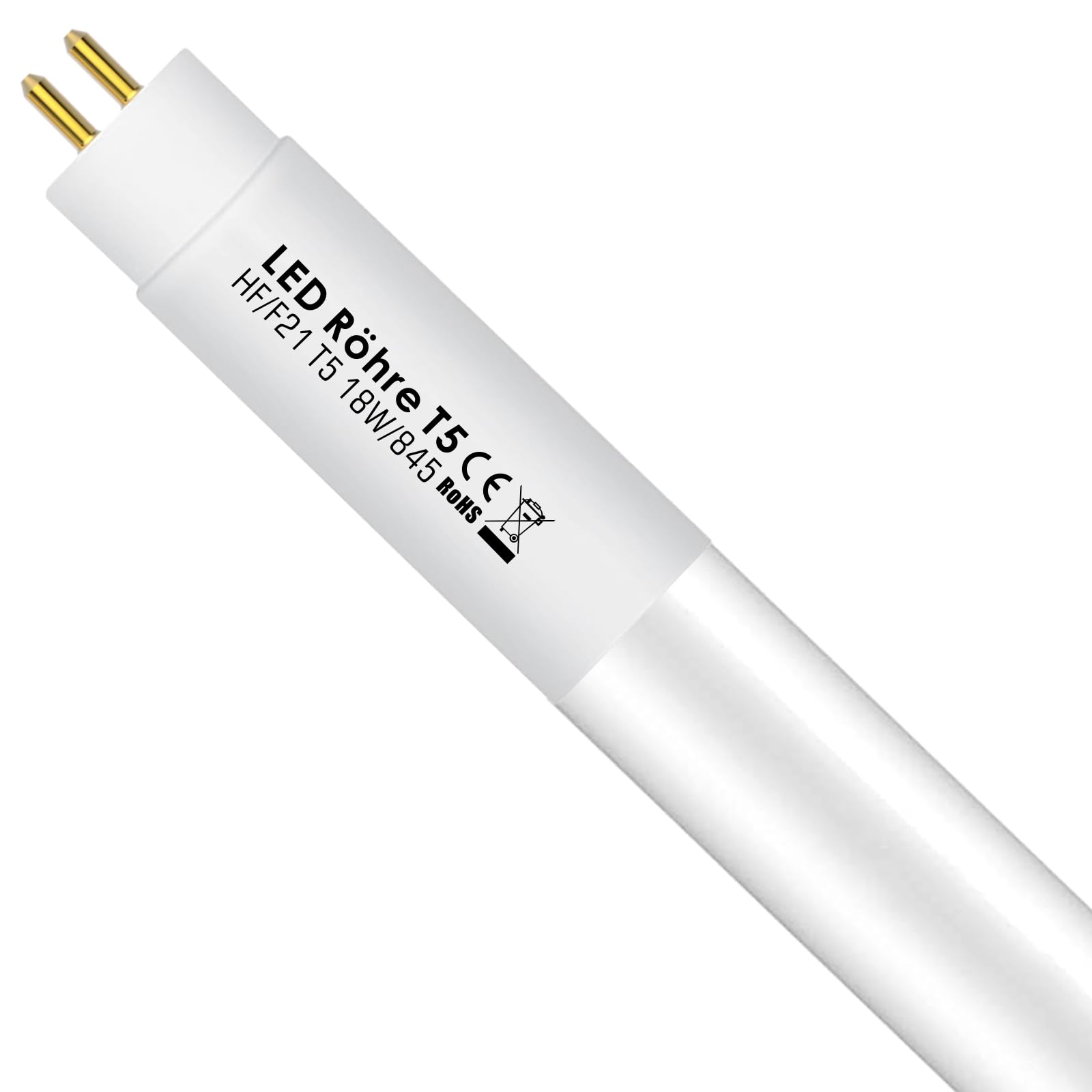 IHYCTV Glas LED Röhre T5, 18W, 849mm, 4500K Neutralweiß, G5 Sockel, Kompatibel mit EVG & KVG (ohne Umbau!), ersetzt 39W Leuchtstoffröhre