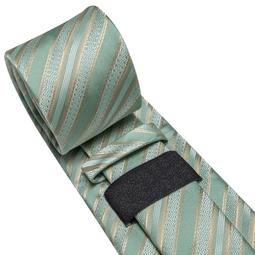Image of Dubulle Mens Tie Set Solid Paisley Silk Striped Necktie for Men with Cufflinks Tie and Pocket Square