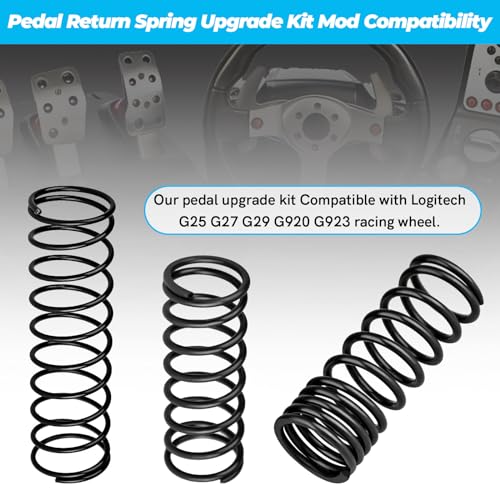 Image of CHAR YONG Complete Pedal Return Spring Upgrade Kit Mod for Logitech G25 G27 G29 G920 G923 Racing Pedals Accessories, Pedal Spring Mods Include Brake /Throttle /Clutch Pedal Spring, 3 Pack