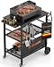 GRILLMATE Grilltisch Outdoor Wetterfest Klappbar | Grillwagen, Servierwagen, Tisch für Weber Grill, Gasgrill, Pizzaofen | Beistelltisch für Balkon Rostresistent, Portabel | JETZT NEU (Schwarz)