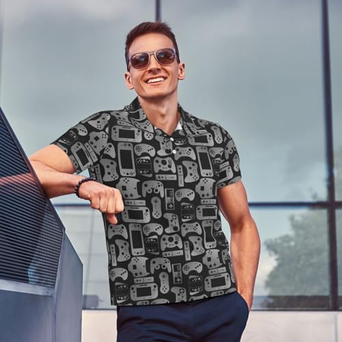 Video Game Controller Gadgets Men's Polo Shirt Quick Dry Short Sleeve Casual Golf T-Shirt Workout Polo Shirt4