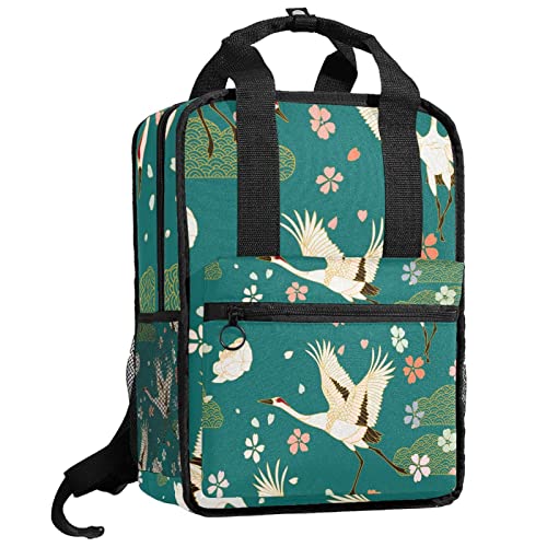 Sac à dos pour garçons rouge avec motif grue et bretelles réglables en taille unique