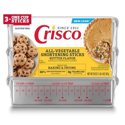 Crisco Butter Flavor All-Vegetable Shortening Sticks, 20 Ounce, 3 Sticks