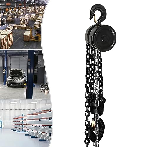 LYNICESHOP Hand Chain Hoist, Heavy Duty Manual Hand Chain Hoist 3 Ton 6614 Lbs Capacity 10 Feet with 2 Hooks, Manual Drop Chain Lifting Tool Ratchet Type Come Along Puller for Warehouse Machinery