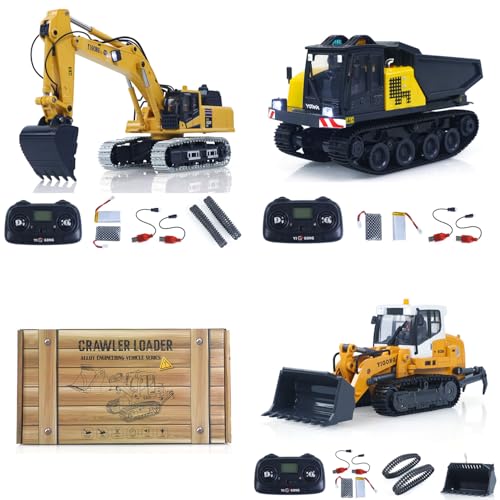 TOUCAN RC HOBBY RTR 1/50 excavadora controlada remotamente PC520 Eléctrica RC Excavadora Cargador LR636 Modelo oruga Camión Volquete T14R Luces Sonidos Unidad Batería