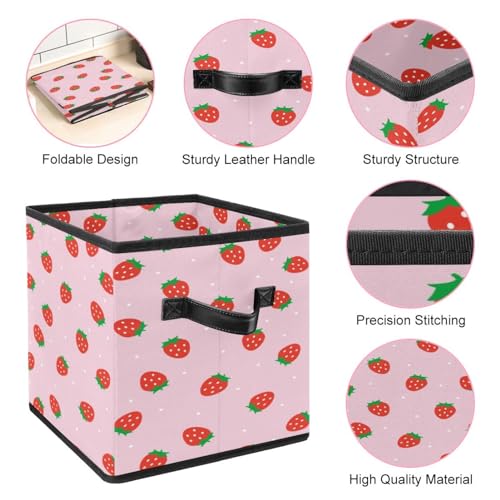 Placard encombré ? Boîte de rangement pliable fraise pour vêtements - 5
