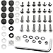 LFPartS Stainless Steel Rust Resistant License Plate Frame Screws Fasteners Ultimate Kit Domestic Import +(Black Screw Caps)