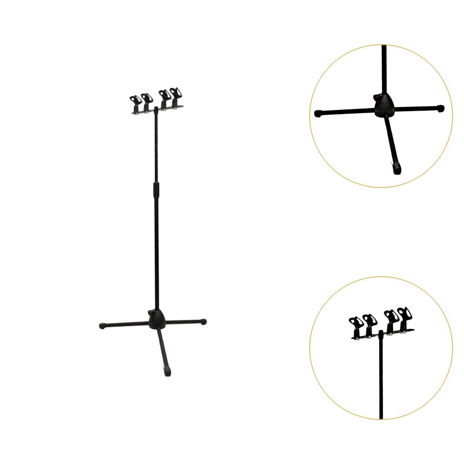 Mikrofon-Bodenstativ, einfache Montage, praktisches Stativ, hält 4 Mikrofone für Studio und Bühne, 70cm bis 135cm