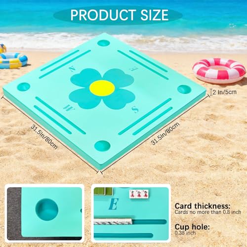 Mesa flotante Mahjong para piscina, doble cara impermeable miniatura 2